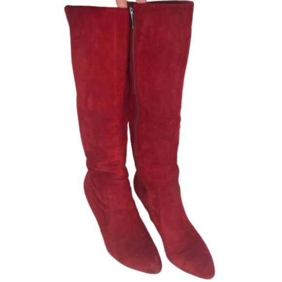 via spiga red suede boots